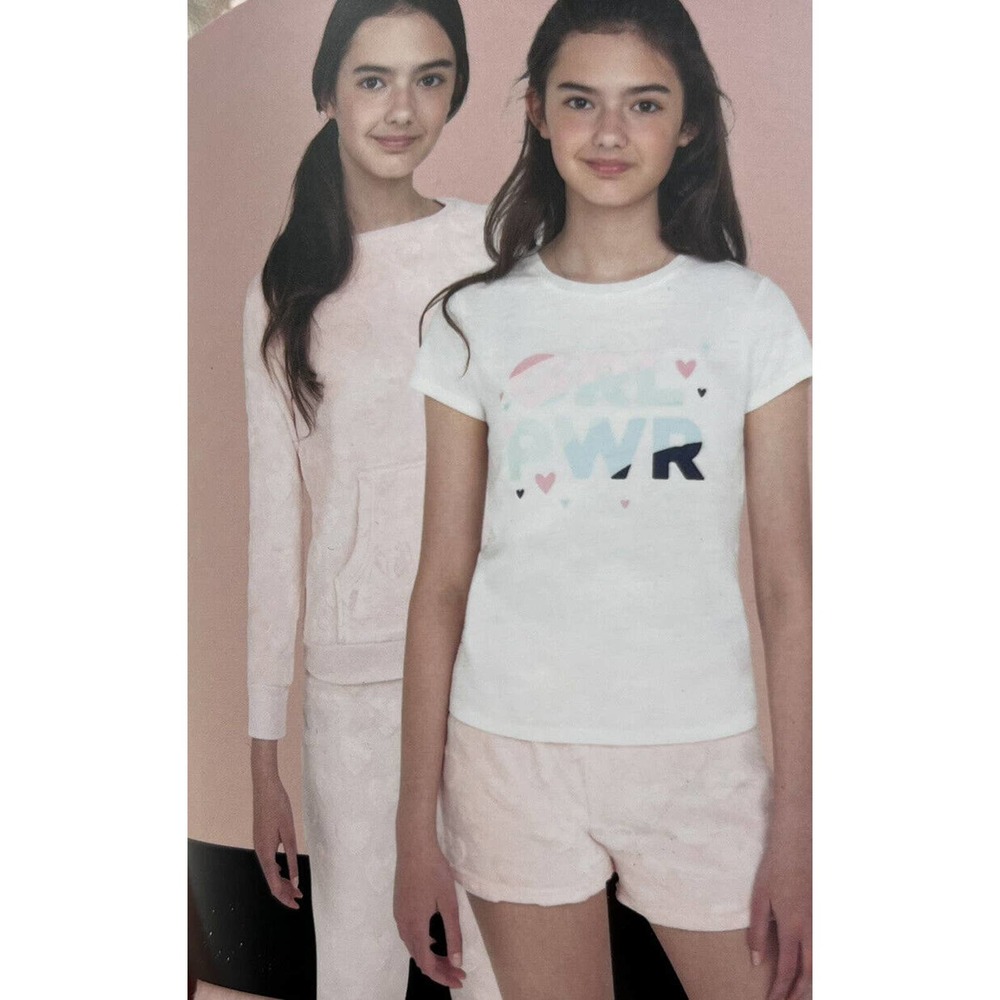 NWT BCBG Girls 4 Piece Pink Sleep Set Size Large